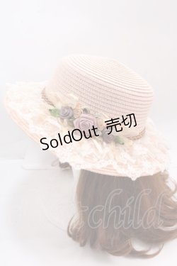 画像2: axes femme / 巻きバラレースカンカン帽 57.5cm アワピンク Y-25-02-27-039-AX-AC-SZ-ZT-K004