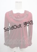 axes femme / お花モチーフ付インナープルオーバー M アカ Y-25-03-04-053-AX-TO-SZ-ZY
