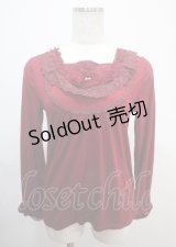 axes femme / お花モチーフ付インナープルオーバー M アカ Y-25-03-04-053-AX-TO-SZ-ZY