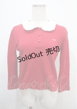 画像1: MILK / 襟付きカットソー  赤 Y-25-03-04-067-ML-TO-AS-ZY
