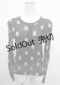 HYSTERIC GLAMOUR / rose cat総柄カーディガン  黒 Y-25-03-04-074-PU-TO-SZ-ZY