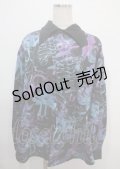 Drug Honey / 骨の舞踏会柄BIGシャツ  黒 Y-25-03-04-085-PU-BL-SZ-ZY