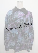 Drug Honey / 骨の舞踏会柄BIGシャツ  黒 Y-25-03-04-085-PU-BL-SZ-ZY