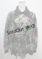 Drug Honey / 骨の舞踏会柄BIGシャツ  黒 Y-25-03-04-086-PU-BL-SZ-ZY
