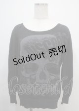 GHOST of HARLEM / スカルデザインニット  黒 Y-25-03-04-088-GL-TO-SZ-ZY