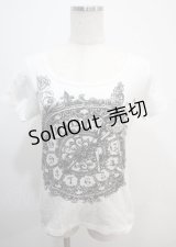 ALGONQUINS / スカルクロック半袖シャツ  白 Y-25-03-04-090-AL-TO-SZ-ZY