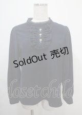 Fi.n.t / 薔薇刺繍ブラウス  紺 Y-25-03-04-094-CA-BL-SZ-ZY
