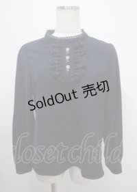 Fi.n.t / 薔薇刺繍ブラウス  紺 Y-25-03-04-094-CA-BL-SZ-ZY