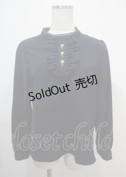 画像1: Fi.n.t / 薔薇刺繍ブラウス  紺 Y-25-03-04-094-CA-BL-SZ-ZY