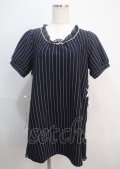 axes femme / ストライプ柄カットチュニ  紺 Y-25-03-04-104-AX-OP-SZ-ZI