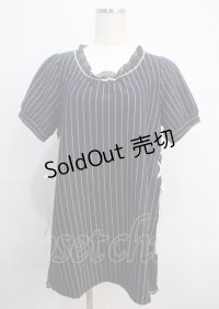 axes femme / ストライプ柄カットチュニ  紺 Y-25-03-04-104-AX-OP-SZ-ZI