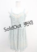 axes femme / 壁紙花パネル消しプリーツワンピース  グリーン Y-25-03-04-115-AX-OP-SZ-ZY