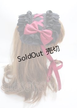 画像3: ATELIER PIERROT / Lace-up Frill Headdress  ボルドー Y-25-03-04-013-EL-AC-SZ-ZY