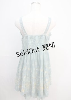 画像2: axes femme / 壁紙花パネル消しプリーツワンピース  グリーン Y-25-03-04-115-AX-OP-SZ-ZY