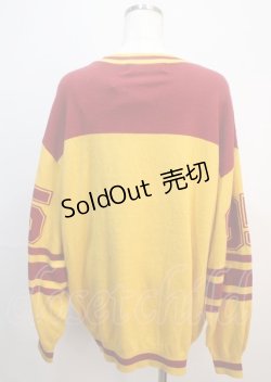 画像2: Candy Stripper / numbering cat セーター  赤×黄 Y-25-03-04-134-PU-TO-SZ-ZY