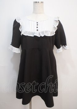 画像1: DearMyLoveRose / ダイヤフリル上品ワンピース LL 黒 Y-25-03-04-144-EL-OP-SZ-ZY