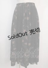 axes femme / レース花パッチワークスカート M 黒 Y-25-03-04-149-AX-SK-SZ-ZT417
