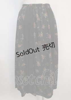 画像2: axes femme / レース花パッチワークスカート M 黒 Y-25-03-04-149-AX-SK-SZ-ZT417