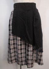 axes femme POETIQUE / アシメバイカラーチェックスカート M 黒 Y-25-03-04-155-AX-SK-SZ-ZT108