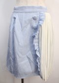 axes femme kawaii / チェック柄切り替えスカート M サックス Y-25-03-04-163-AX-SK-SZ-OS
