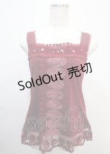 axes femme / レースタンクトップ M ワイン Y-25-03-04-035-AX-TO-SZ-ZY