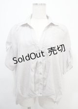 axes femme / ストライプシャツ  グレー Y-25-03-04-039-AX-TO-SZ-ZI