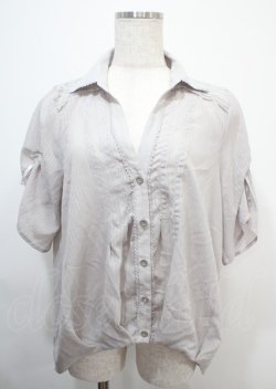 画像1: axes femme / ストライプシャツ  グレー Y-25-03-04-039-AX-TO-SZ-ZI