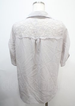 画像2: axes femme / ストライプシャツ  グレー Y-25-03-04-039-AX-TO-SZ-ZI