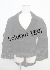 STIGMATA / 別珍切替燕尾ジャケット M 黒 Y-25-03-07-061-GO-JA-SZ-ZY