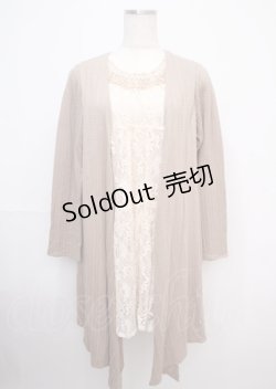 画像1: axes femme / レイヤード風レースチュニック M モカ Y-25-03-07-067-AX-TO-SZ-ZY