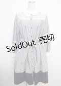 axes femme / 襟付バイカラーワンピース M 紺 Y-25-03-07-072-AX-OP-SZ-ZI