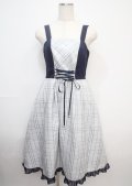 axes femme POETIQUE / チェックバイカラーキャミワンピース M グレー Y-25-03-07-075-AX-OP-SZ-ZS