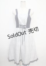 axes femme POETIQUE / チェックバイカラーキャミワンピース M グレー Y-25-03-07-075-AX-OP-SZ-ZS
