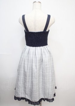 画像2: axes femme POETIQUE / チェックバイカラーキャミワンピース M グレー Y-25-03-07-075-AX-OP-SZ-ZS