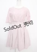 axes femme / 袖付きレースフレアドレス M 淡ピンク Y-25-03-07-080-AX-OP-SZ-ZI