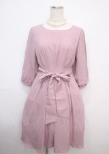 axes femme / タックデザインドレス M 淡ピンク Y-25-03-07-081-AX-OP-SZ-ZI