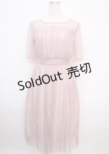 axes femme / ストライプチュールドレス M 淡ピンク Y-25-03-07-082-AX-OP-SZ-ZI