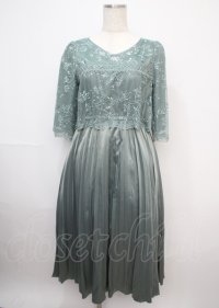 axes femme / チュール刺繍×プリーツドレス F グリーン Y-25-03-07-083-AX-OP-SZ-ZS