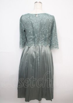 画像2: axes femme / チュール刺繍×プリーツドレス F グリーン Y-25-03-07-083-AX-OP-SZ-ZS