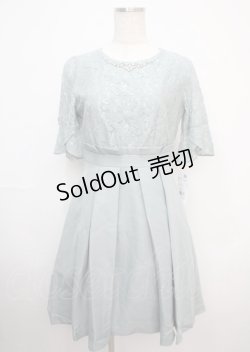 画像1: axes femme / 袖付きレースフレアドレス M グリーン Y-25-03-07-084-AX-OP-SZ-ZY