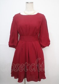 axes femme / タックデザインドレス M ワイン Y-25-03-07-085-AX-OP-SZ-ZI
