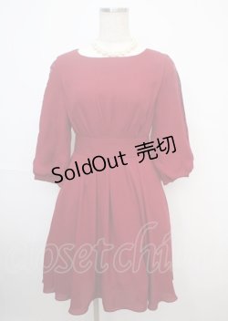 画像1: axes femme / タックデザインドレス M ワイン Y-25-03-07-085-AX-OP-SZ-ZI