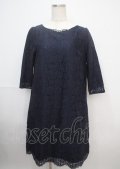 axes femme / ハートネックレースサックワンピース F 紺 Y-25-03-07-087-AX-OP-SZ-ZI