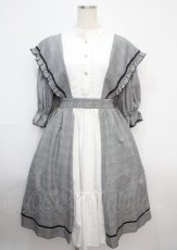 画像1: axes femme Kawaii / アメリアワンピース  グレーｘ白 Y-25-03-07-090-AX-OP-AS-ZH (1)