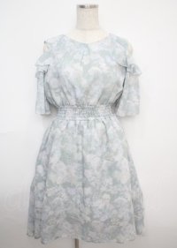 axes femme / 肩あきボタニカルフラワーワンピース M ライトグリーン Y-25-03-07-097-AX-OP-SZ-ZS