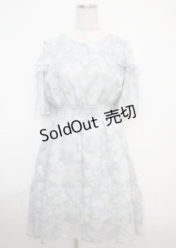 画像1: axes femme / 肩あきボタニカルフラワーワンピース M ライトグリーン Y-25-03-07-097-AX-OP-SZ-ZS