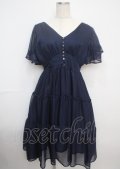 axes femme / ティアードワンピース M 紺 Y-25-03-07-099-AX-OP-SZ-ZI