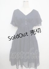 axes femme / ティアードワンピース M 紺 Y-25-03-07-099-AX-OP-SZ-ZI