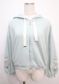 axes femme / 袖花刺繍ショートパーカー M ミント Y-25-03-07-013-AX-TO-SZ-ZI