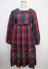 画像1: 【SALE】FLC / 皆方由衣コラボ MINA*タータンチェックワンピース  赤 Y-25-03-07-109-LO-OP-SZ-ZT309 (1)